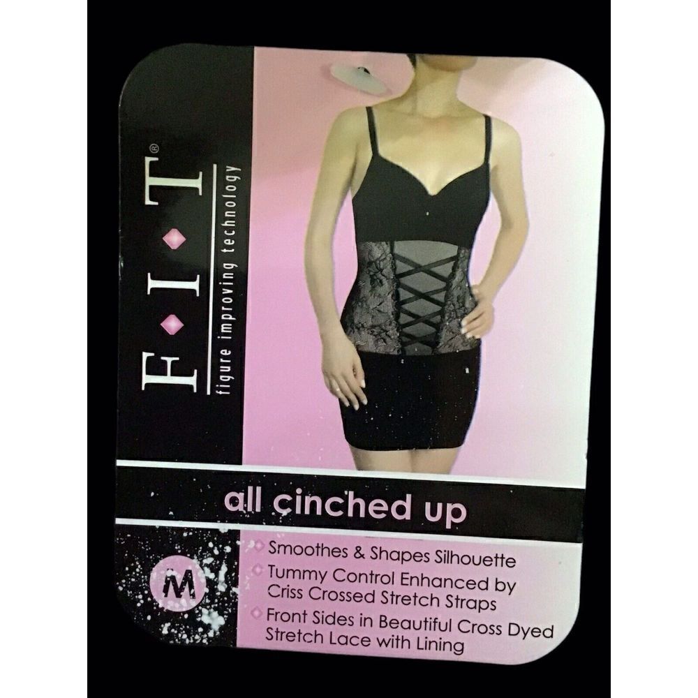 Fit Smoothing Shaping Slip Tummy Control Black Size M “All Cinched Up”